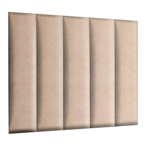 Panel nástěnný 120 x 30 cm, čalouněný 3D čelo v odstínu béžové