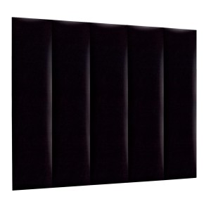 Panel nástěnný 120 x 30 cm, čalouněný 3D čelo v černé barvě