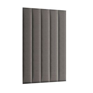 Panel nástěnný 120 x 15 cm čalouněný 3D čelo v šedé barvě
