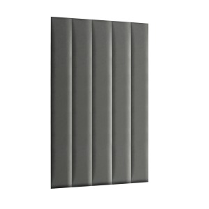 Panel nástěnný 120 x 15 cm čalouněný 3D čelo ve světlé šedé barvě