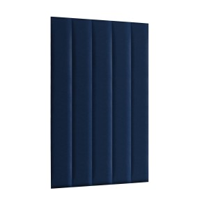 Panel nástěnný 120 x 15 cm čalouněný 3D čelo v tmavě modré barvě