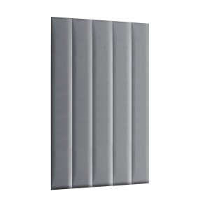 Panel nástěnný 120 x 15 cm, čalouněný 3D čelo v popelavé barvě