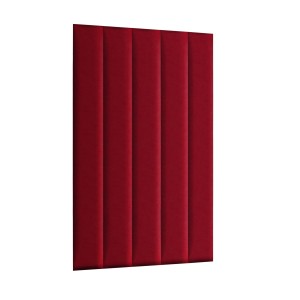 Panel nástěnný 120 x 15 cm, čalouněný 3D čelo v červených odstínech