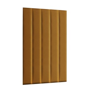 Panel nástěnný 120 x 15 cm, čalouněný 3D čelo ve zlatavých odstínech