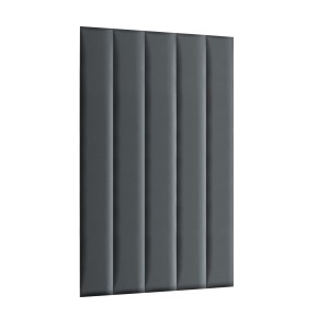 Panel nástěnný 120 x 15 cm, čalouněný 3D čelo v světle šedé barvě