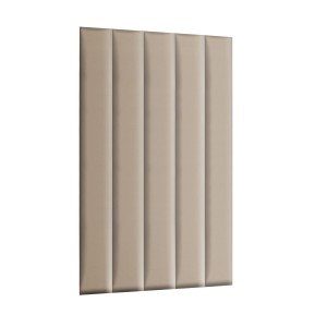 Panel nástěnný 120 x 15 cm, čalouněný 3D čelo ve světlé béžové barvě