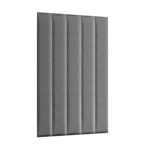 Panel nástěnný 120 x 15 cm, čalouněný 3D čelo v odstínech šedé