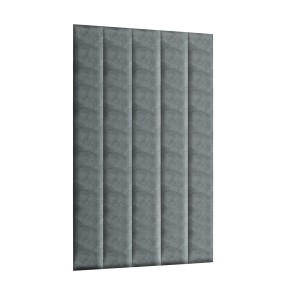 Panel nástěnný 120 x 15 cm, čalouněný 3D čelo v šedomodré barvě