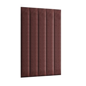 Panel nástěnný 120 x 15 cm, čalouněný 3D čelo v kaštanové barvě