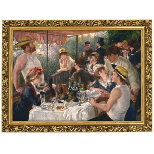 Reprodukce ve zlatém rámu v rozměru 70x50 cm – RENOIR „LUNCHEON OF THE BOATING PARTY“