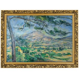 Reprodukce ve zlatém rámu v rozměru 70x50 cm – PAUL CÉZANNE „MONT SAINTE VICTOIRE WITH LARGE PINE“