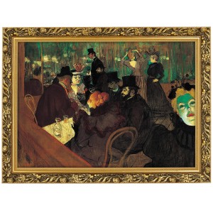 Reprodukce ve zlatém rámu v rozměru 70x50 cm – HENRI DE TOULOUSE-LAUTREC (ALBI) „AT THE MOULIN ROUGE“