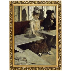 Reprodukce ve zlatém rámu v rozměru 70x50 cm – EDGAR DEGAS „IN A CAFÉ“
