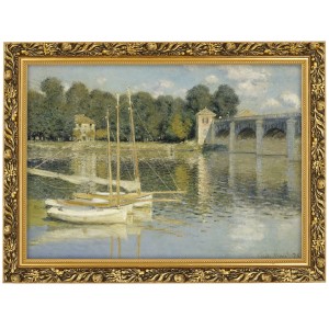 Reprodukce ve zlatém rámu v rozměru 70x50 cm – CLAUDE MONET „THE ARGENTEUIL BRIDGE“