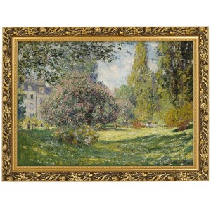 Reprodukce ve zlatém rámu v rozměru 70x50 cm – CLAUDE MONET „LANDSCAPE, THE PARC MONCEAU“