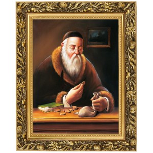 Reprodukce ve zlatém rámu v rozměru 30x40 cm – Sáček (Žid), Marian Kaszuba