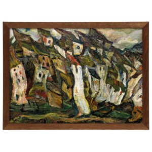 Reprodukce obrazu v hnědém rámu v rozměru 70x50 cm - CHAIM SOUTINE ,,STORE NORSKE LEKSIKON,,