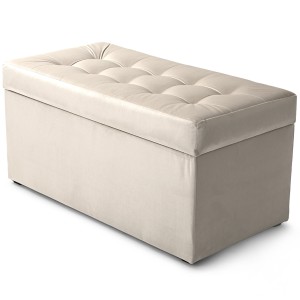 Moderní otevírací puf 45×90 cm z welvetové tkaniny v barvě myší