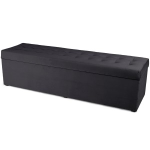 Moderní otevírací puf 45×160 cm z welvetové tkaniny v barvě tmavě šedé