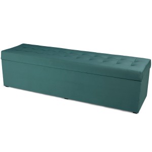 Moderní otevírací puf 45×160 cm z welvetové tkaniny v barvě mořské