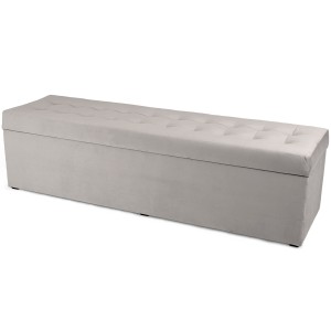 Moderní otevírací puf 45×160 cm z welvetové tkaniny v barvě stříbrné