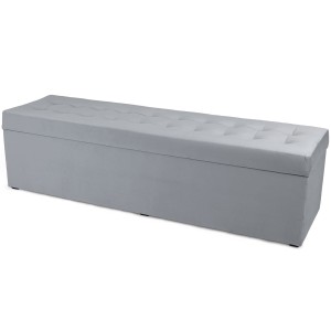 Moderní otevírací puf 45×160 cm z welvetové tkaniny v barvě světle šedé