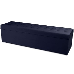 Moderní otevírací puf 45×160 cm z welvetové tkaniny v barvě tmavě modré