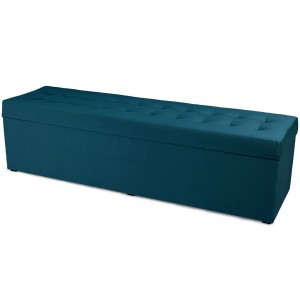 Moderní otevírací puf 45×160 cm z welvetové tkaniny v barvě azurové