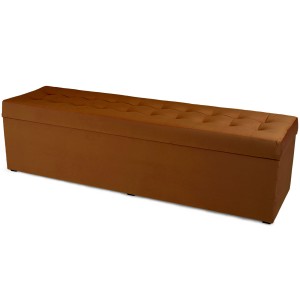 Moderní otevírací puf 45×160 cm z welvetové tkaniny v barvě čokoládové