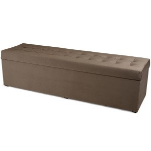 Moderní otevírací puf 45×160 cm z welvetové tkaniny v barvě hnědé