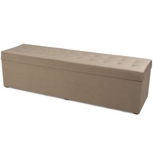 Moderní otevírací puf 45×160 cm z welvetové tkaniny v barvě světle hnědé