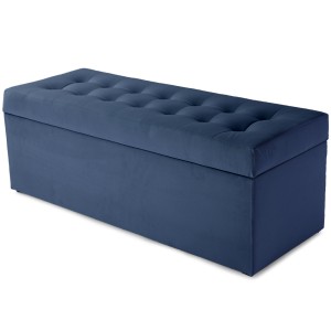 Moderní otevírací puf 45×120 cm z welvetové tkaniny v barvě atramentové