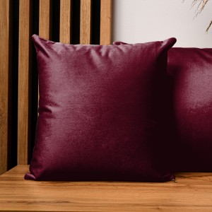Dekorační povlak na polštář 50x50 cm v barvě bordó z sametové tkaniny