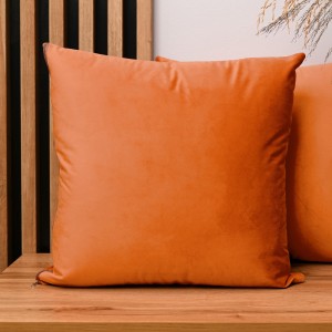 Dekorační povlak na polštář 45x45 cm v barvě oranžová z sametové tkaniny