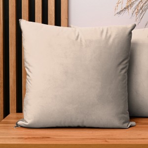 Dekorační povlak na polštář 45x45 cm v barvě béžová z sametové tkaniny