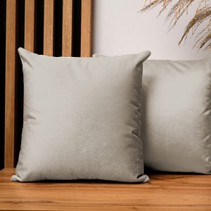 Dekorační povlak na polštář 45x45 cm v barvě myší šedá z sametové tkaniny