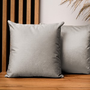 Dekorační povlak na polštář 45x45 cm v barvě světle šedá z sametové tkaniny