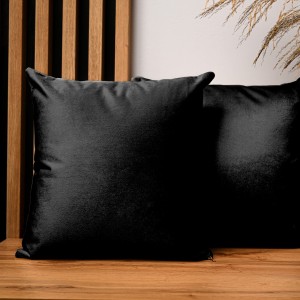 Dekorační povlak na polštář 45x45 cm v barvě černá z sametové tkaniny