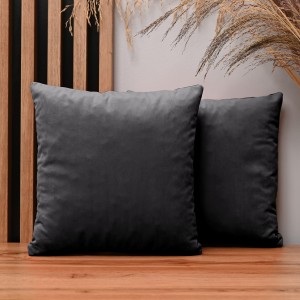 Dekorační povlak na polštář 35x35 cm v barvě grafitová z sametové tkaniny
