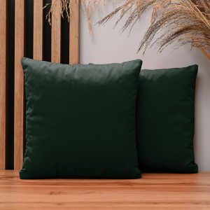Dekorační povlak na polštář 35x35 cm v barvě tmavě zelená z sametové tkaniny