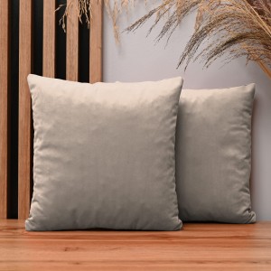 Dekorační povlak na polštář 35x35 cm v barvě béžová z sametové tkaniny