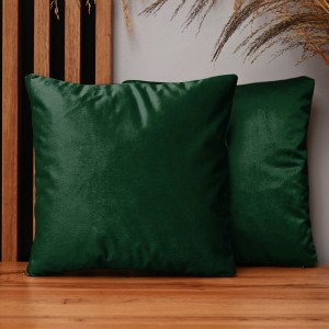 Dekorační povlak na polštář 35x35 cm v barvě zelená z sametové tkaniny