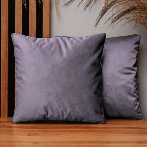 Dekorační povlak na polštář 35x35 cm v barvě lila z sametové tkaniny