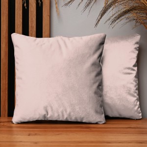 Dekorační povlak na polštář 35x35 cm v barvě růžové zlato z sametové tkaniny