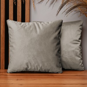 Dekorační povlak na polštář 35x35 cm v barvě šedo-hnědá z sametové tkaniny