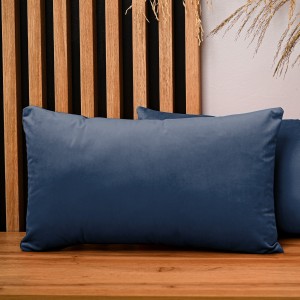 Dekorační povlak na polštář 30x50 cm v barvě námořnická modř z sametové tkaniny