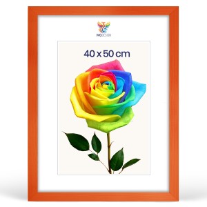 Fotorámeček 40 x 50 cm oranžový, z přírodního dřeva