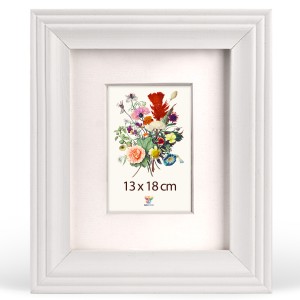 Frezowany ramka na zdjęcia o wymiarach 13 x 18 cm w kolorze białym