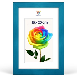 Rámeček na fotografie 15 x 20 cm, tyrkysový, z přírodního dřeva