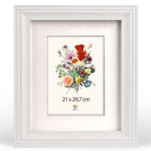 Frézovaný rámeček na fotografie ve velikosti A4 21 x 29,7 cm v bílé barvě